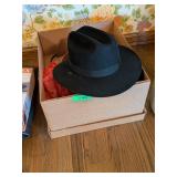 NEW STETSON COWBOY HAT AND BUCKLE