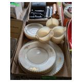 GLASS CHINA SET - DECORATIVE - GOLD-RIMMED