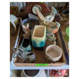 STONEWARE FIGURINE PLANTERS
