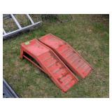 RED METAL CAR RAMPS