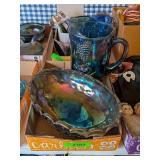 LARGE CARNIVAL SERVING TRAY & PITCHER