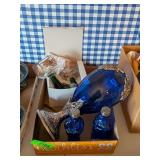 LARGE BLUE GLASS GOBLET & MORE