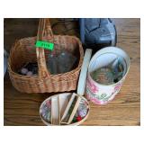 WICKER BASKET & SEWING BASKET