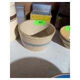 7' BLUE BAND STONEWARE BOWL