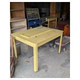 YELLOW WOODEN TABLE