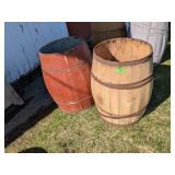 2 - VINTAGE WOODEN BARRELS