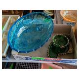 3 DECORATIVE GLASSWARE SERVING BOWLS