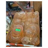 2 BOXES OF PINK DEPRESSION GLASS CHINA SET