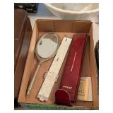 VINTAGE SLIDE RULE & VINTAGE BEAUTY MIRROR