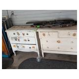 2 VINTAGE WOODEN DRESSERS