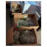 2 BOXES OF GLASS SERVING TRAYS, BOWLS & MORE