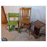 ADJUSTABLE HIGH CHAIR, PLANT STAND & OTHER CHAIR