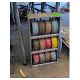 12 SPOOLS OF WIRE WITH RACK