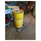 SHELL OIL BARREL ON CART
