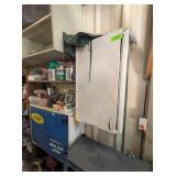 METAL CABINET WITH SPRAY PAINT CONTENTS