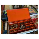 METAL ORGANIZER FULL OF CARB PARTS