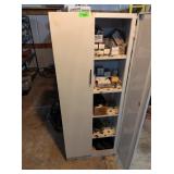 METAL CABINET WITH CONTENTS