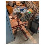 CHEVY ENGINE BLOCK ON ROLLING ENGINE STAND