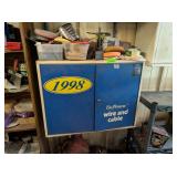 METAL CABINET WITH PAINT SPRAYERS & PAINT SUPPLIES