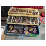 TOOLBOX OF DIE GRINDERS, WHEELS, ETC.