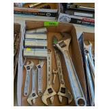 ADJUSTABLE WRENCHES & LARGE SOCKET SET