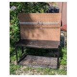 SMALL METAL SHELF WITH PEGBOARD
