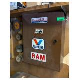 SMALL METAL CABINET FULL OF ENGINE HARDWARE