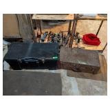 METAL TRUNK & PLASTIC STORAGE CONTAINER