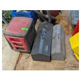 ROLLING ORGANIZER & 2 METAL TOOLBOXES