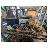 2 SHELVES OF ASST VINTAGE CAR & ENGINE PARTS