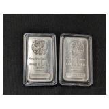 2X - ONE OUNCE .999 SILVER BAR, WALKING LIBERTY