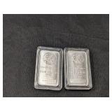 2X - ONE OUNCE .999 SILVER BAR, WALKING LIBERTY
