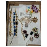 JEWLED EARRINGS, BRACLETS, AND PINS