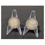 2 - US COLUMBIAN EXPOSITION SILVER COINS