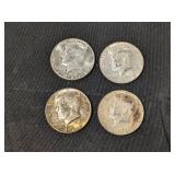 4 - 1960'S KENNEDY HALF DOLLARS