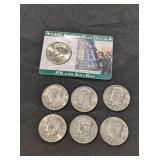 7 - KENNEDY HALF DOLLARS - 2 BICENTENNIAL