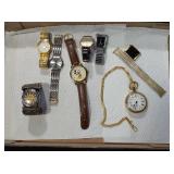 WESTCLOX POCKET WATCH AND 7 WRIST WATCHES