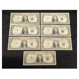 7 - $1 SILVER CERTIFICATES, 1957