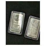 2X - ONE OUNCE .999 SILVER BAR, WALKING LIBERTY