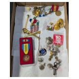 MILITARY COAT BUTTONS, PINS, AWARDS, AND MORE