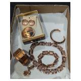 COPPER EARRINGS, PINS, BRACLETS, AND NECKLACE