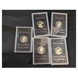 5 - 1971 EISENHOWER SILVER PROOF DOLLARS - IN CASE