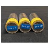 3 ROLLS - 1961 & 1962 NICKELS, UNCIRCULATED