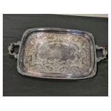 EGW&S SILVER PLATE SERVING TRAY, 27X16IN