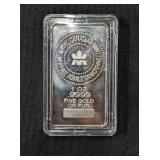 ONE OUNCE .999 SILVER BAR, ROYAL CANADIAN MINT