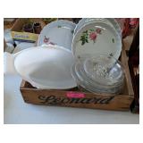 MILK GLASS FISH SERVING TRAY & MORE