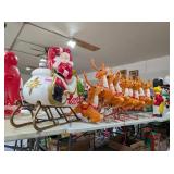 SANTA'S SLEIGH WITH 9 REINDEER - BLOW MOLDS
