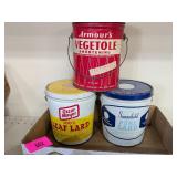 3 - VINTAGE LARD TINS