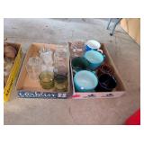 COFFEE MUGS, CANDLE HOLDERS, MISC GLASSWARE