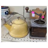 ANTIQUE COFEE GRINDER & TEA POT